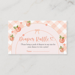 A Sweet Little Peach Gingham Baby Shower Enclosure Card