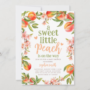 a sweet Little peach is on the way baby shower Invitation