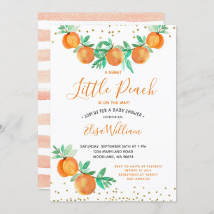 A Sweet Little Peach is on the way Baby Shower Invitation