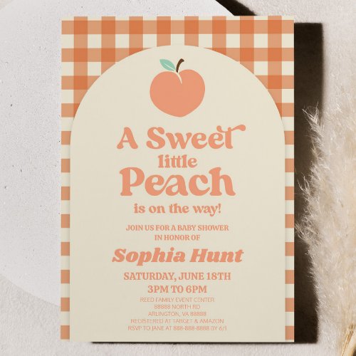 A Sweet Little Peach Is On The Way Baby Shower Invitation