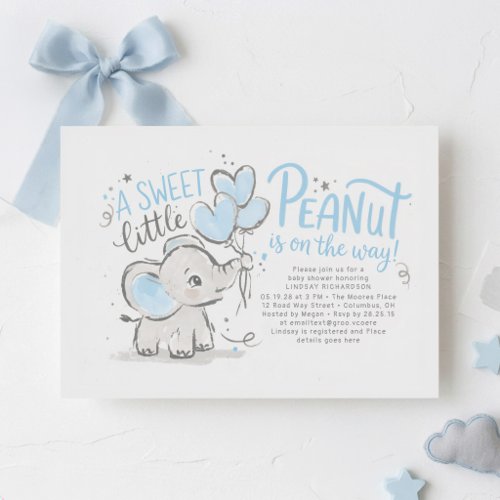 A Sweet Little Peanut Elephant Baby Shower Invitation