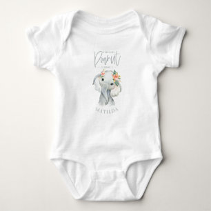 a sweet little peanut elephant birthday party baby bodysuit