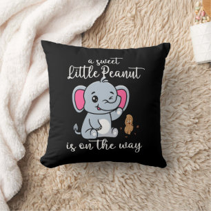 A Sweet Little Peanut In On The Way New Baby Cool Throw Pillow