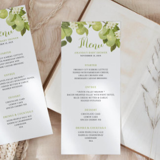 A Sweet Little Pear Menu