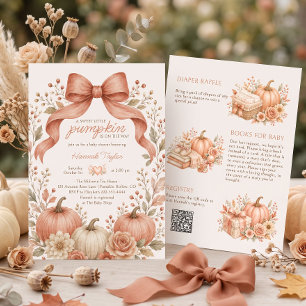 A Sweet Little Pumpkin All in One Fall Baby Shower Invitation