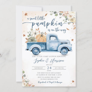 A Sweet Little Pumpkin Autumn Fall Baby Shower Invitation