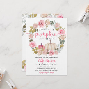 A Sweet Little Pumpkin Baby Girl Shower Invitation