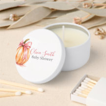 A Sweet Little Pumpkin Baby Shower Candle