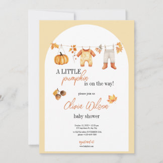 A Sweet Little Pumpkin Baby Shower Invitation