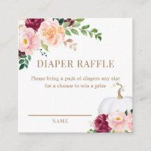 A Sweet Little Pumpkin Diaper Raffle Ticket