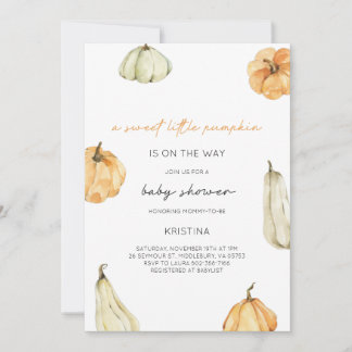 A Sweet Little Pumpkin Fall Baby Shower Invitation