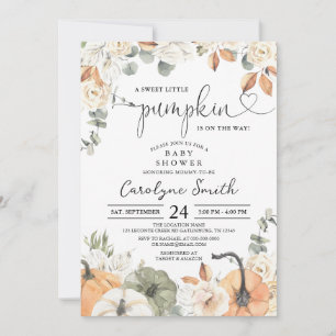 A Sweet Little Pumpkin Fall Baby Shower Invitation