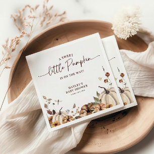 A Sweet Little Pumpkin Fall Baby Shower Napkins