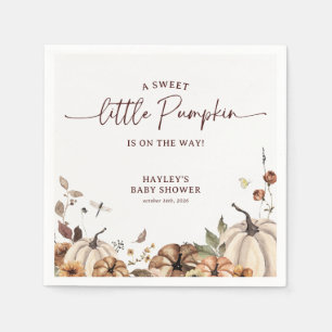 A Sweet Little Pumpkin Fall Baby Shower Napkins