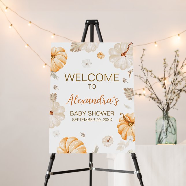 A Sweet Little Pumpkin Fall Baby Welcome Sign (In Situ (Stand))