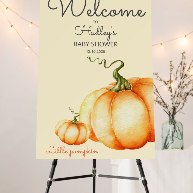 A sweet little pumpkin is on the way baby shower   foam board (In Situ (Stand))