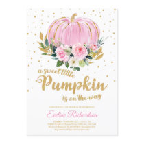 A sweet little pumpkin is on the way baby shower invitation