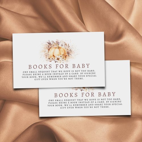 A Sweet Little Pumpkin Neutral Books for Baby Enclosure Card