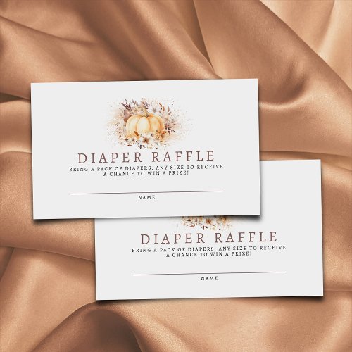 A Sweet Little Pumpkin Neutral Diaper Raffle Enclosure Card