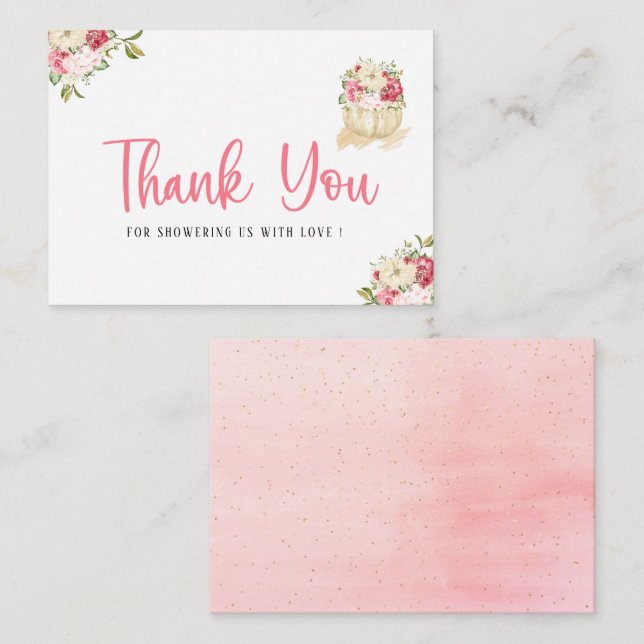 A sweet little pumpkin thank you note card (Front/Back)