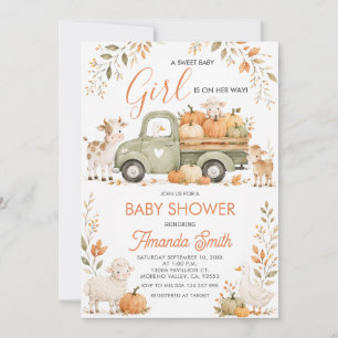 A Sweet little Pumpkins Animal Fall Baby shower Invitation