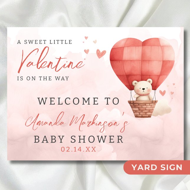 A Sweet Little Valentine Baby Shower Outdoor Sign (Creator Uploaded)