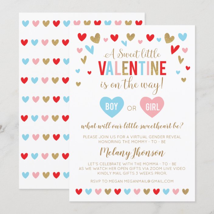 A Sweet little VALENTINE Gender Reveal Invitation