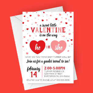 A Sweet LIttle Valentine Gender Reveal Party Invitation
