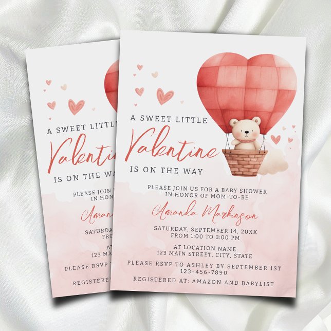 A Sweet Little Valentine is on the Way Baby Shower Invitation (Creator Uploaded)