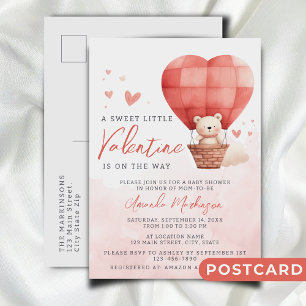 A Sweet Little Valentine is on the Way Baby Shower Invitation Postcard