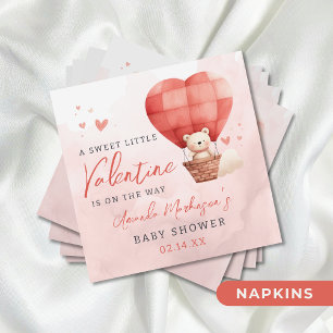 A Sweet Little Valentine is on the Way Baby Shower Napkins