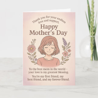 A sweet Mother's Day greeting card - thank you to