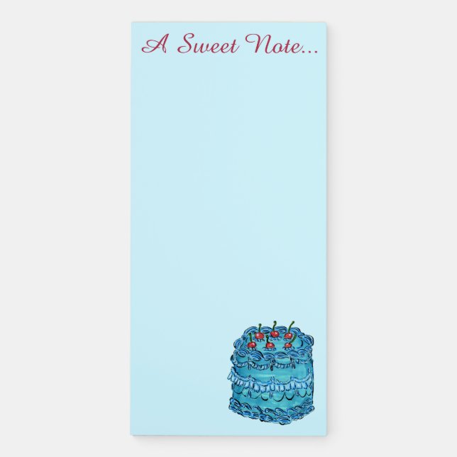 A Sweet Note Cake Magnetic Notepad (Front)