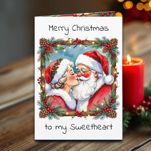 A Sweet Old-Fashioned Christmas Mr and Mrs Claus Holiday Card