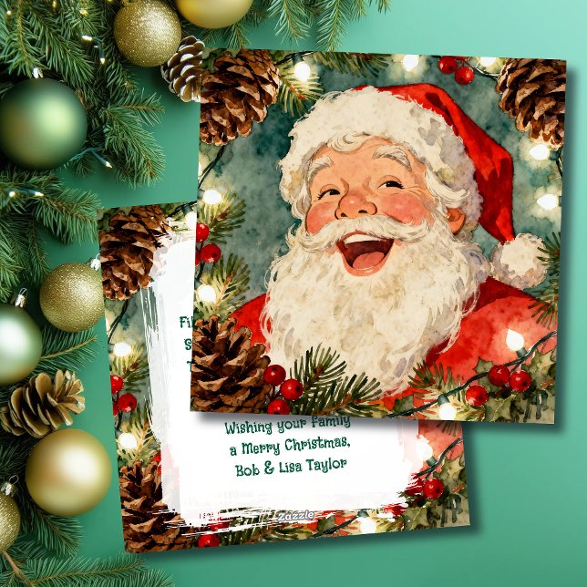 A Sweet Old-Fashioned Santa Claus and Holiday Poem Card (Creator Uploaded)