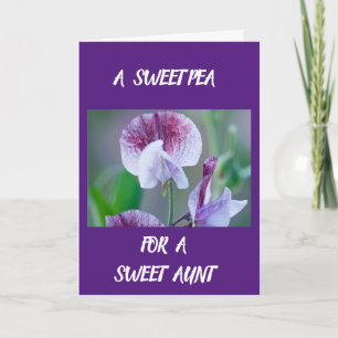 *A SWEET PEA FOR A SWEET AUNT* ON BIRTHDAY CARD