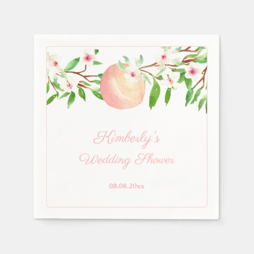 A Sweet Peach Is Getting Married Wedding Shower Napkins