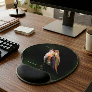 A Sweet Rufous Hummingbird Poses on the Fruit Tree Gel Mouse Pad