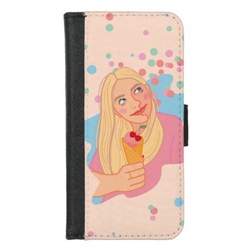 A sweet smiling girl   iPhone 87 wallet case