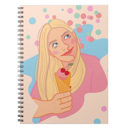 A sweet smiling girl  notebook