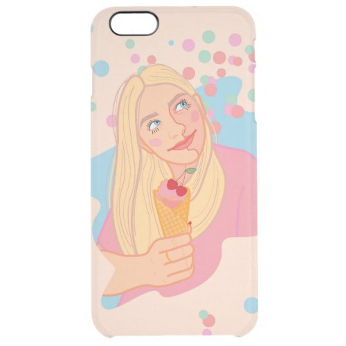 A sweet smiling girl clear iPhone 6 plus case