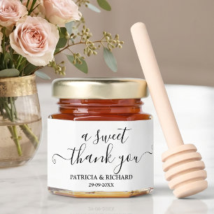 A Sweet Thank You Black And White Wedding Honey Jar Favors