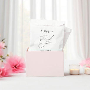A Sweet Thank You Black & White Minimalist Favor Bag
