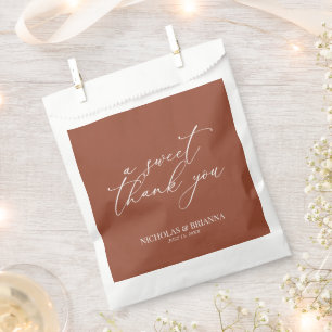A Sweet Thank You Boho Terracotta Wedding Favor Bag