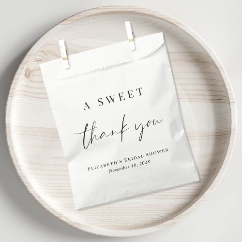 A Sweet Thank You Bridal Shower Favor Bag