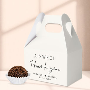 A Sweet Thank You Cream Wedding Favor Boxes