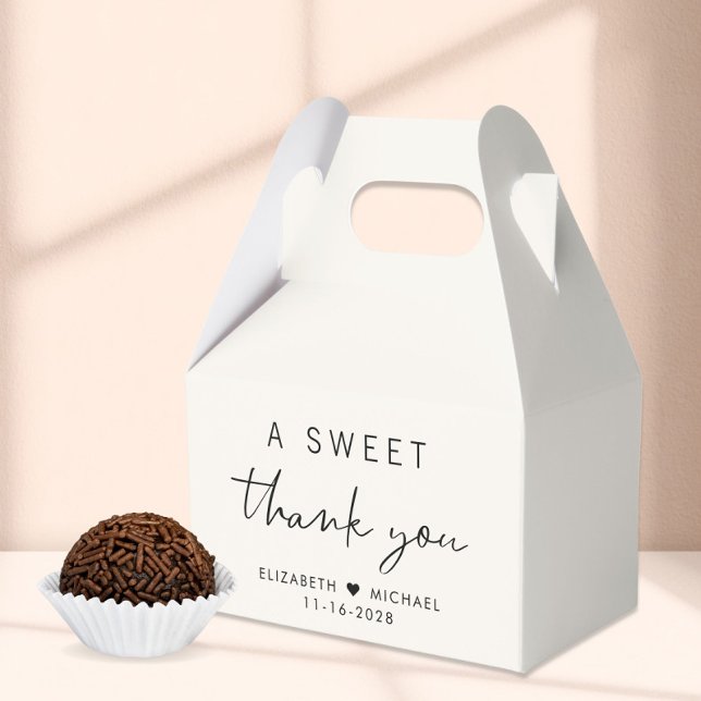 A Sweet Thank You Cream Wedding Favor Boxes (Creator Uploaded)