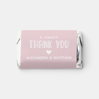 A Sweet Thank You! Cute Typography Blush Wedding