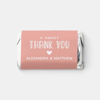 A Sweet Thank You! Cute Typography Coral Wedding