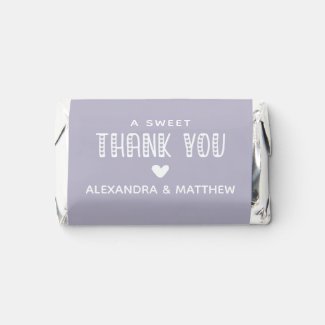 A Sweet Thank You! Cute Typography Lilac Wedding